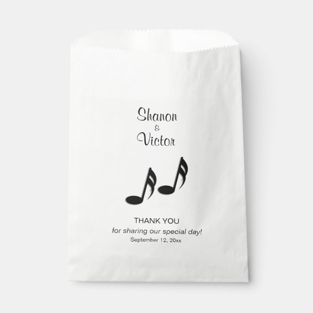 Sachets En Papier Merci Mariage de conception de musique (Devant)