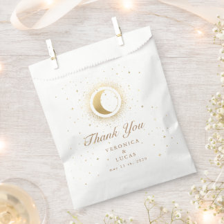 Sachets En Papier Merci Mariage de la Lune d'or céleste