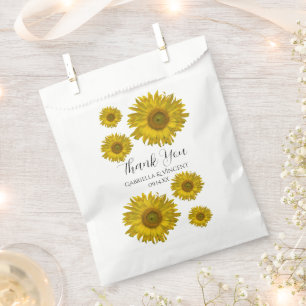 Sachets En Papier Merci Mariage de tournesol à parfums jaunes