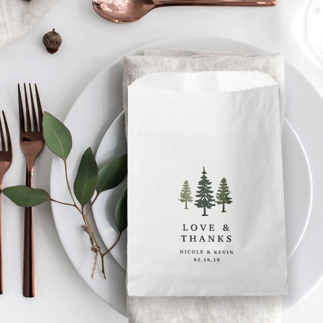 Sachets En Papier Merci Mariage des grands pins (Créateur téléchargé)