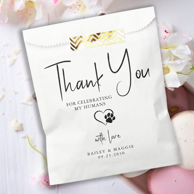 Sachets En Papier Merci mariage Personnaliser Doggie Sac Chien Treat (Créateur téléchargé)