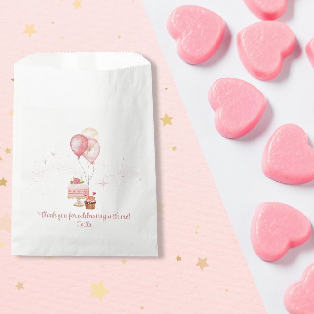 Sachets En Papier Merci Pour Célébrer (Favor Bag Birthday Cakes & Cupcakes)