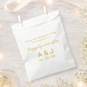 Sachets En Papier Merci pour fêter Happily Ever After Gold
