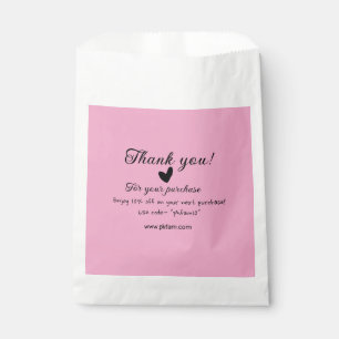 Sachets En Papier Merci pour l'achat détail de l'entreprise familial