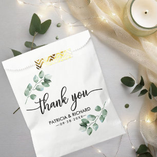 Sachets En Papier Merci pour le mariage de verdure