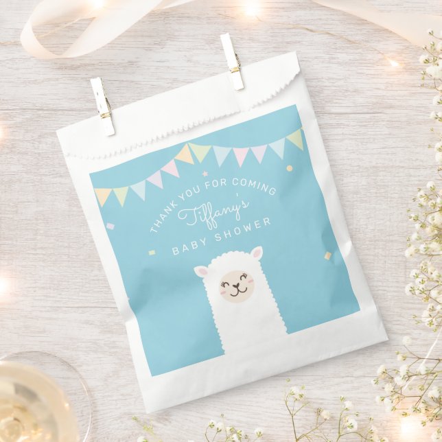 Sachets En Papier Merci Pour Venir Baby shower Llama Momma Cute (Coupé)
