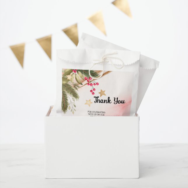Sachets En Papier Merci pour venir Noël mariage Favor sac (Fête)
