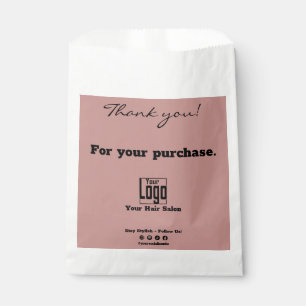 Sachets En Papier Merci rose noir ! Pour votre sac en papier d'achat