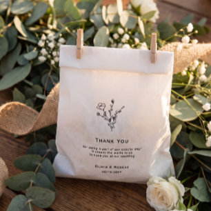 Sachets En Papier Merci Rustique Floral Mariage Favoriser Sac