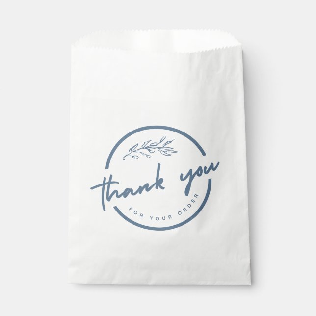 Sachets En Papier Merci - Sac Faveur Blanc Personnalisé (Devant)
