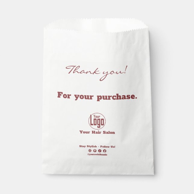 Sachets En Papier Merci simple ! Pour votre sac en papier logo d'ach (Devant)