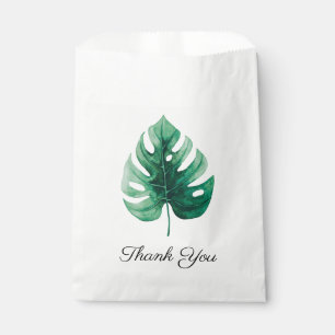 Sachets En Papier Merci vert feutre tropical simple aquarelle