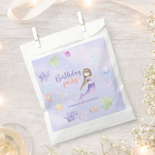 Sachets En Papier Mermaid Girl 6e fête d'anniversaire