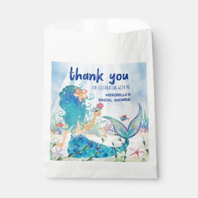 Sachets En Papier Mermaid Sea | Remerciements de Fête de Mariage de  (Devant)