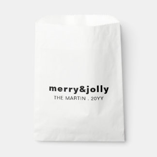 Sachets En Papier Merry and Bright Minimal White Christmas Design