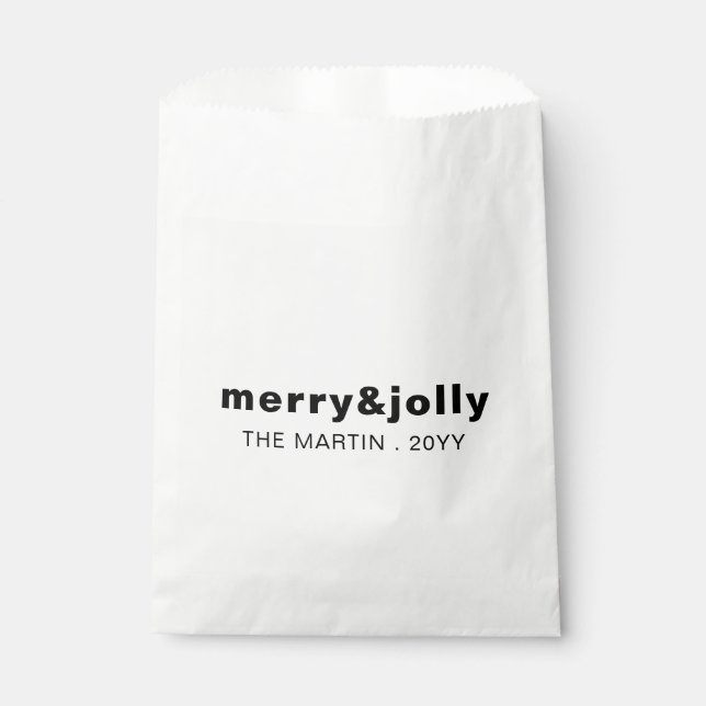 Sachets En Papier Merry and Bright Minimal White Christmas Design (Devant)