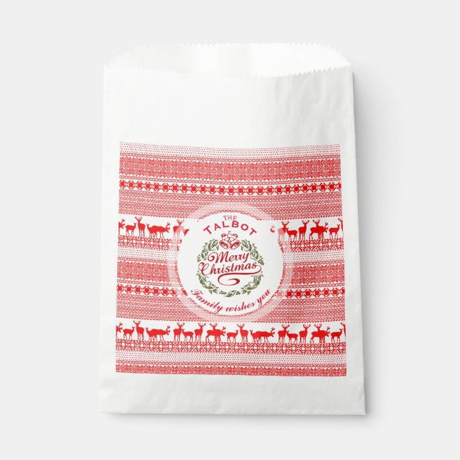 Sachets En Papier MERRY CHRISTMAS Sac Faveur personnalisé traditionn (Devant)