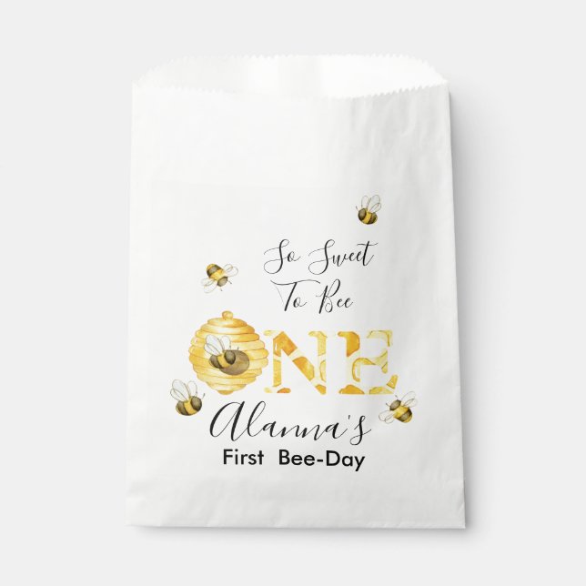 Sachets En Papier Miel floral Abeille premier jour d'abeille Anniver (Devant)