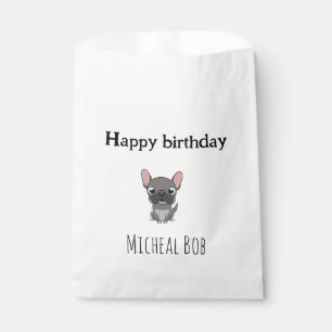 Sachets En Papier Mignon anniversaire gris pug chien violet