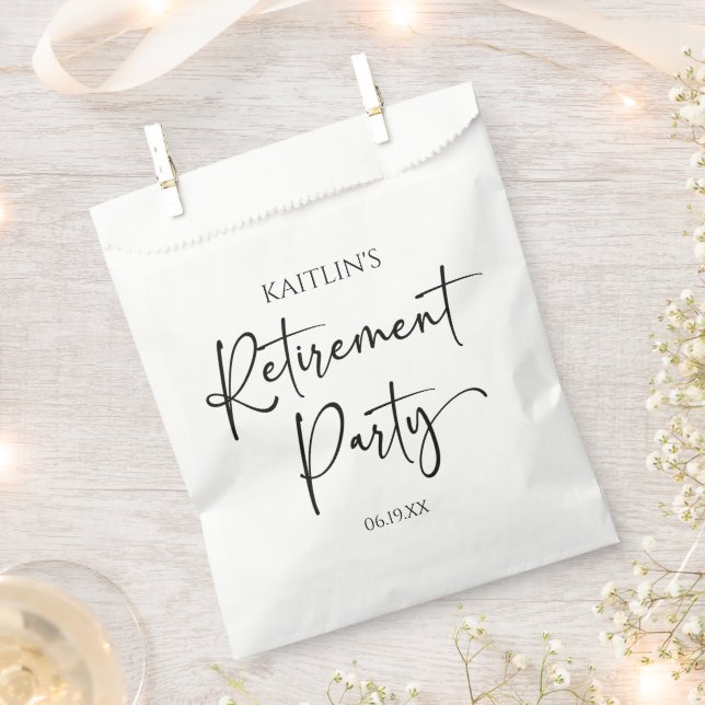 Sachets En Papier Minimalist Modern Elegant Retirement Party (Coupé)