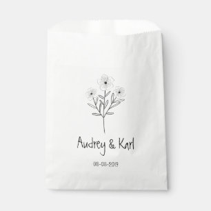 Sachets En Papier Minimalist Wildflowers Wedding Monogram Design