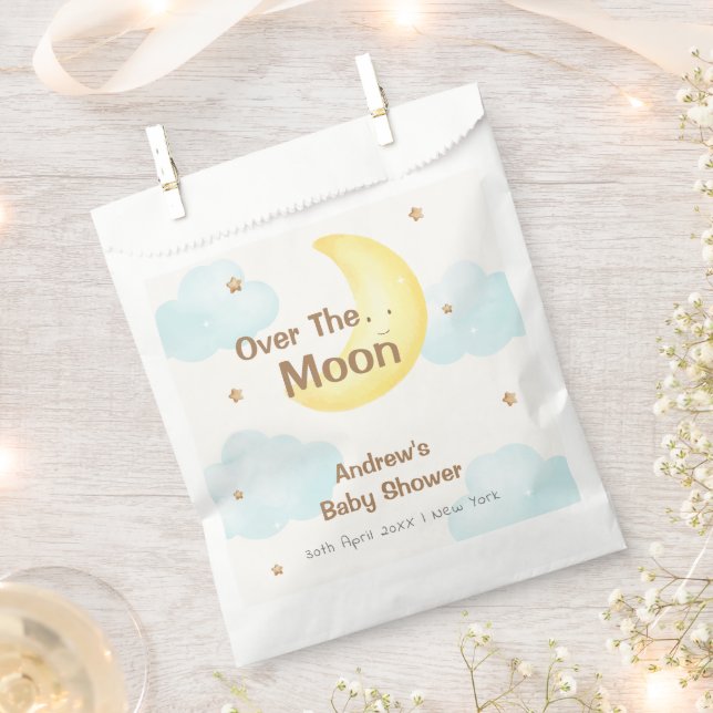 Sachets En Papier Minuscule Sur Le Baby shower Lune (Coupé)