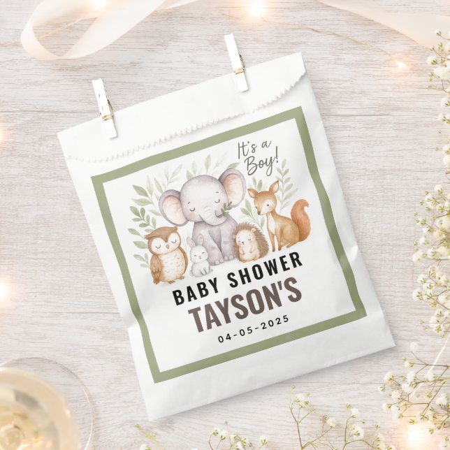 Sachets En Papier Modern Woodland Animals Forest Boy Baby Shower (Coupé)