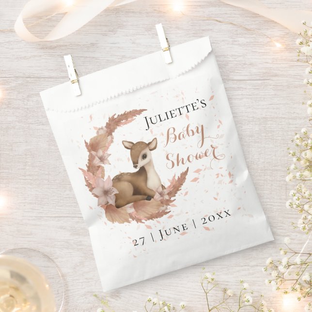 Sachets En Papier Moderne charmant Bambi rose Fleurs Baby shower de  (Coupé)