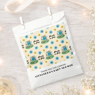 Sachets En Papier Moderne Groovy Daisy Bleue Jaune Elle est prête à 