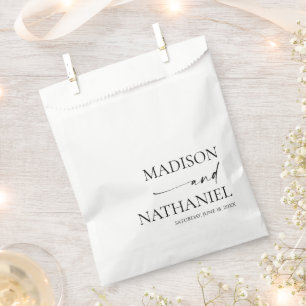 Sachets En Papier Moderne minimaliste Élégant Mariage noir blanc