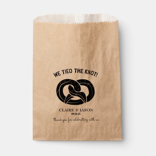Sachets En Papier Moderne Nous avons lié le Mariage Knot Pretzel (Devant)