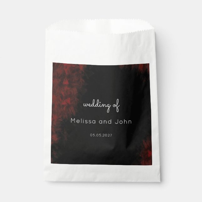 Sachets En Papier Moderne Passionate Red 'n Black Mariage Design (Devant)