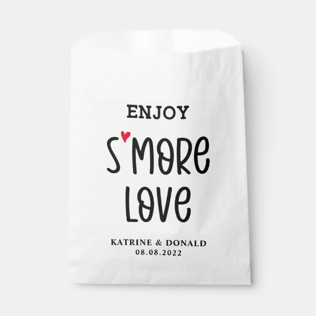 Sachets En Papier Moderne S’more Love Wedding Favor Sac (Devant)