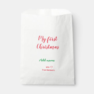 Sachets En Papier Mon premier Noël ajouter nom de famille nom de fam
