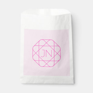 Sachets En Papier Monogramme Cool, Style de Logo Hip Rose & Magent