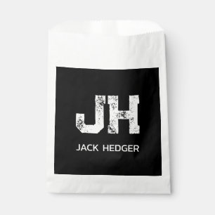 SACHETS EN PAPIER MONOGRAMME DE NOM À DEUX LETTRES BLANC MINIMALISTE