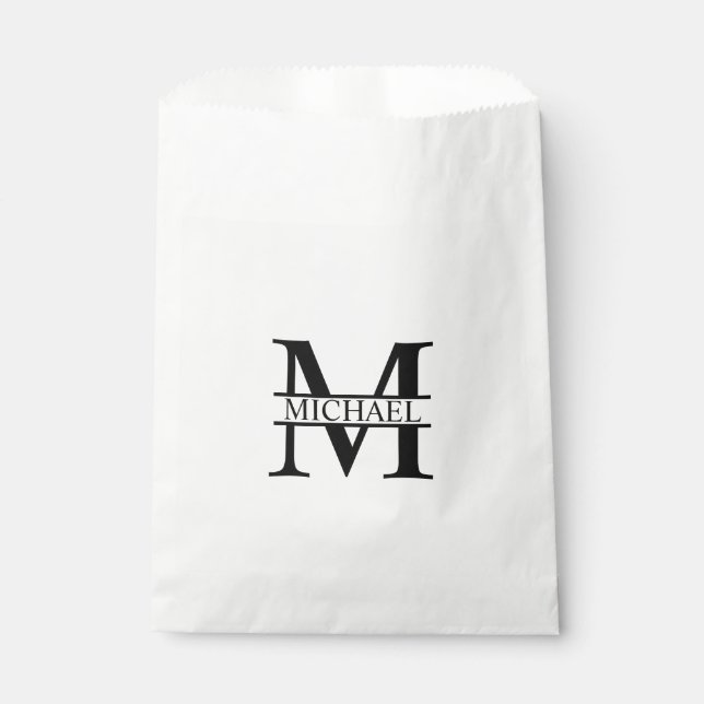 Sachets En Papier Monogramme et nom personnalisés (Devant)