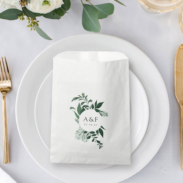 Sachets En Papier Monogramme Mariage de forêt sauvage (Créateur téléchargé)