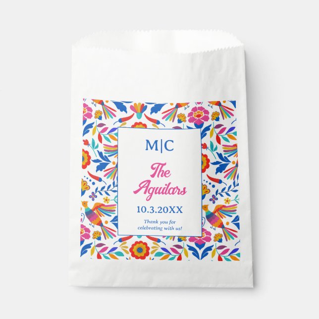 Sachets En Papier Monogramme personnalisé Art folklorique Floral Fie (Devant)