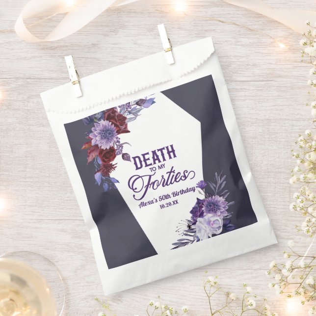 Sachets En Papier Mort à mes quarante Floral 50e Anniversaire (Coupé)