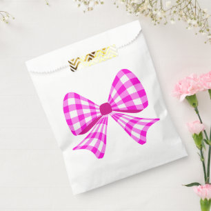 Sachets En Papier Motif arc en vichy rose-blanc