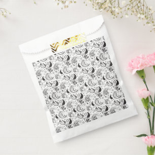 Sachets En Papier Motif cachemire noir et blanc – Élégante œuvre d'a