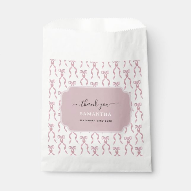 Sachets En Papier Motif de Bow rose Aquarelle (Devant)