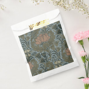 Sachets En Papier Motif floral victorien antique terre cuite sauge