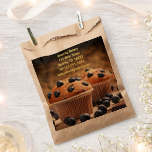 Sachets En Papier Muffin aux myrtilles à logo d'entreprise personnal