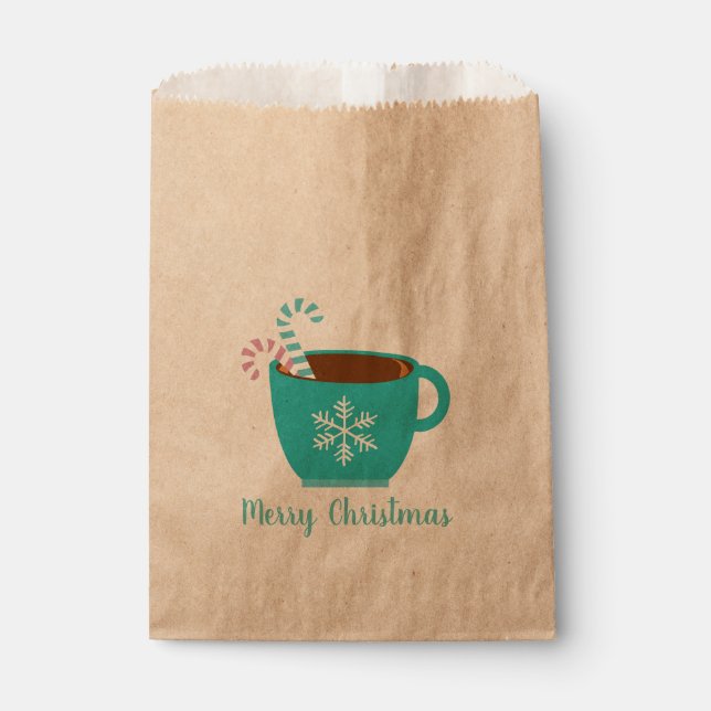 Sachets En Papier Mug de cacao de Noël personnalisable (Devant)