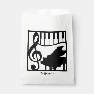 Sachets En Papier Musique Élégante Clé de Piano Note Stylée