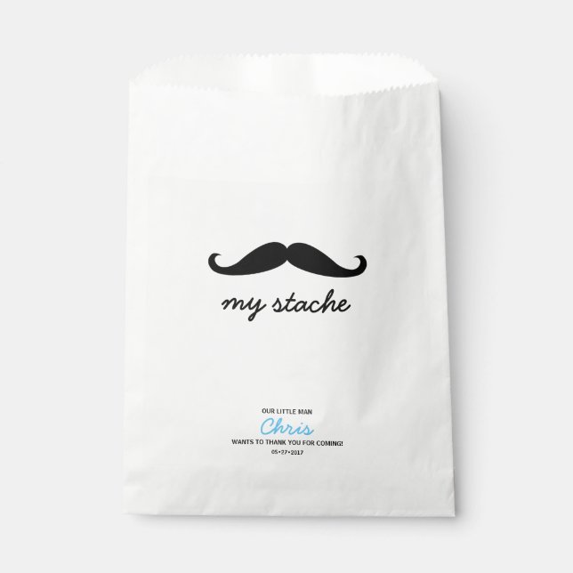 Sachets En Papier Mustache My Stache première fête d'anniversaire (Devant)