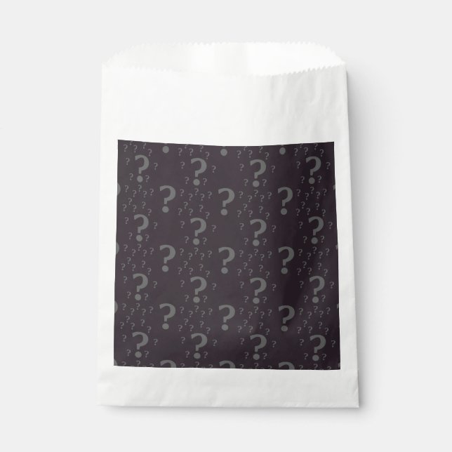 Sachets En Papier Mystère question marque énigme puzzle gris (Devant)