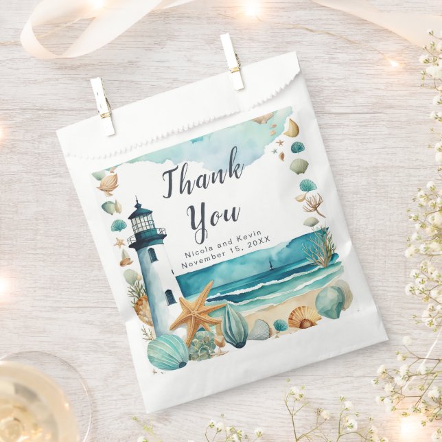 Sachets En Papier Nautical Lighthouse Wedding  (Coupé)